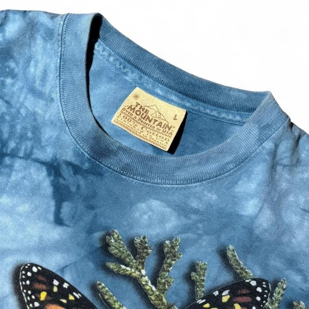Vintage 90s The Mountain Tie-Dye Butterfly Graphic T-shirt Large 22x28 USA - Picture 5 of 8
